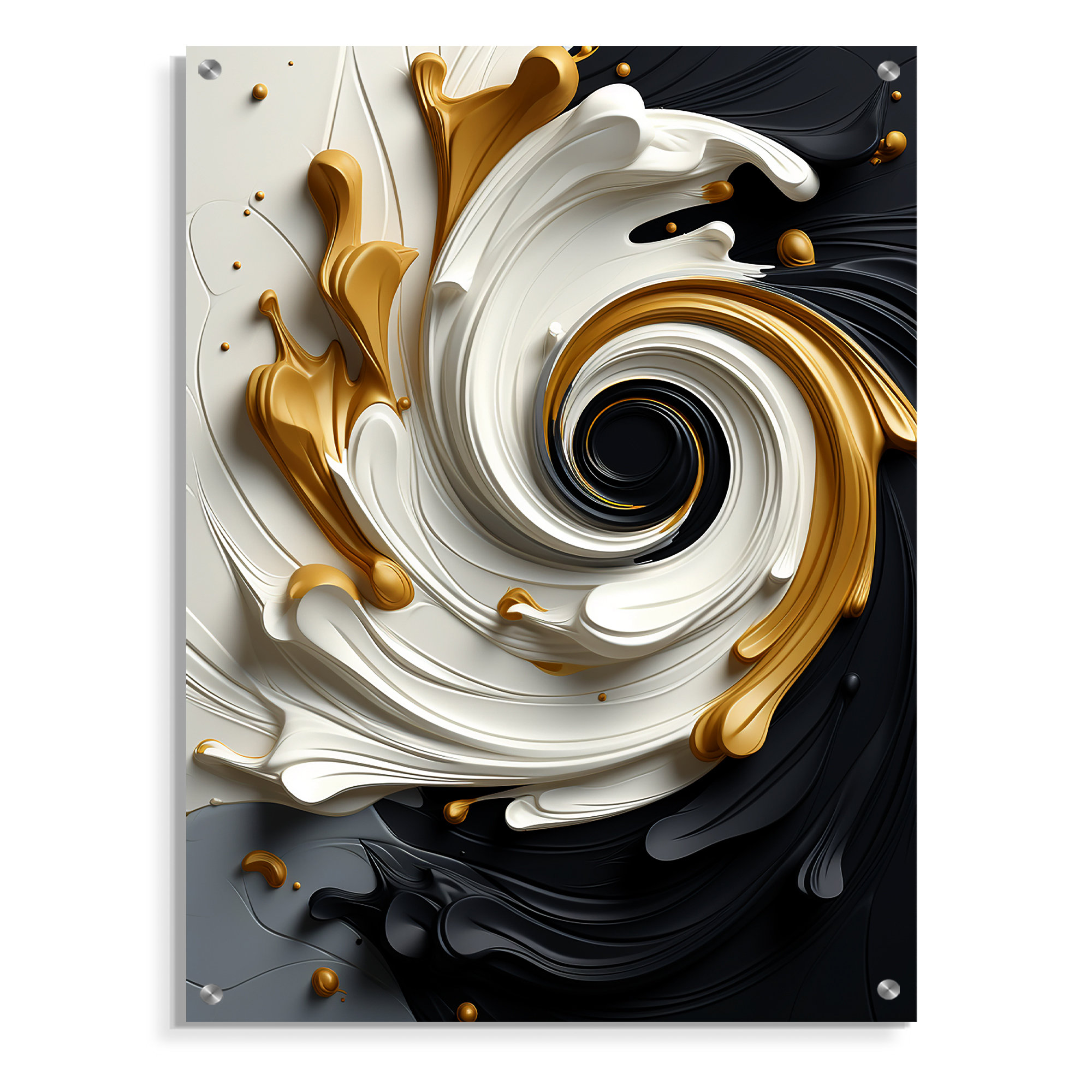 Mercer41 Liquid Gold Black & White Textured Spiral Magic - Abstract ...