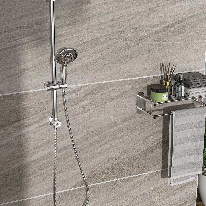 Shower With 10Inch Overhead And Hand Shower, , 5 Modes, Wall Mounted, Bathroom Kit Arm Included, Stainless Steel