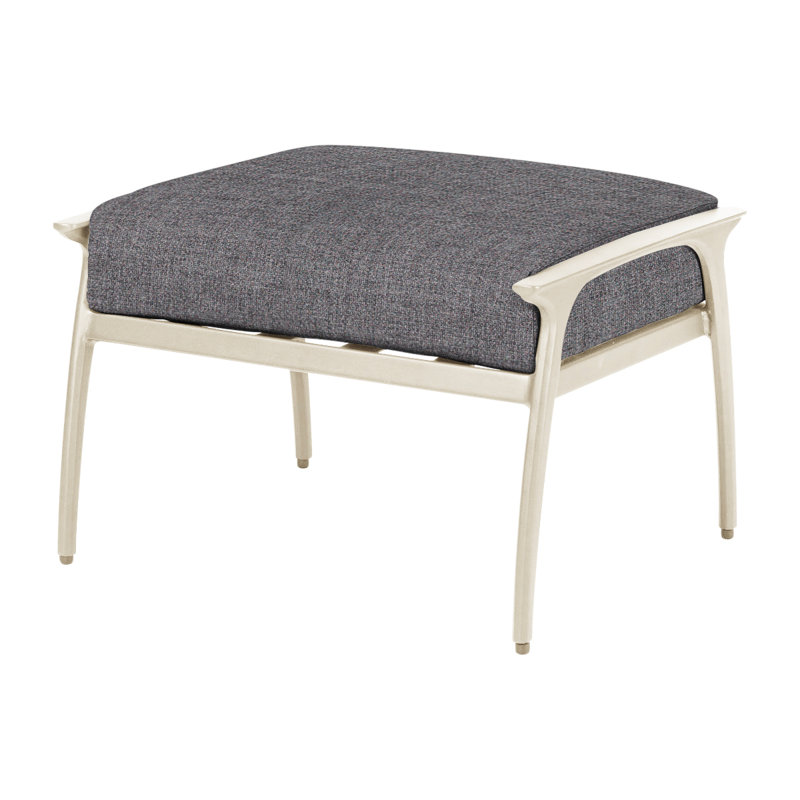 Amari Outdoor Ottoman, Cast Slate Sunbrella® Plainweave, Carbon