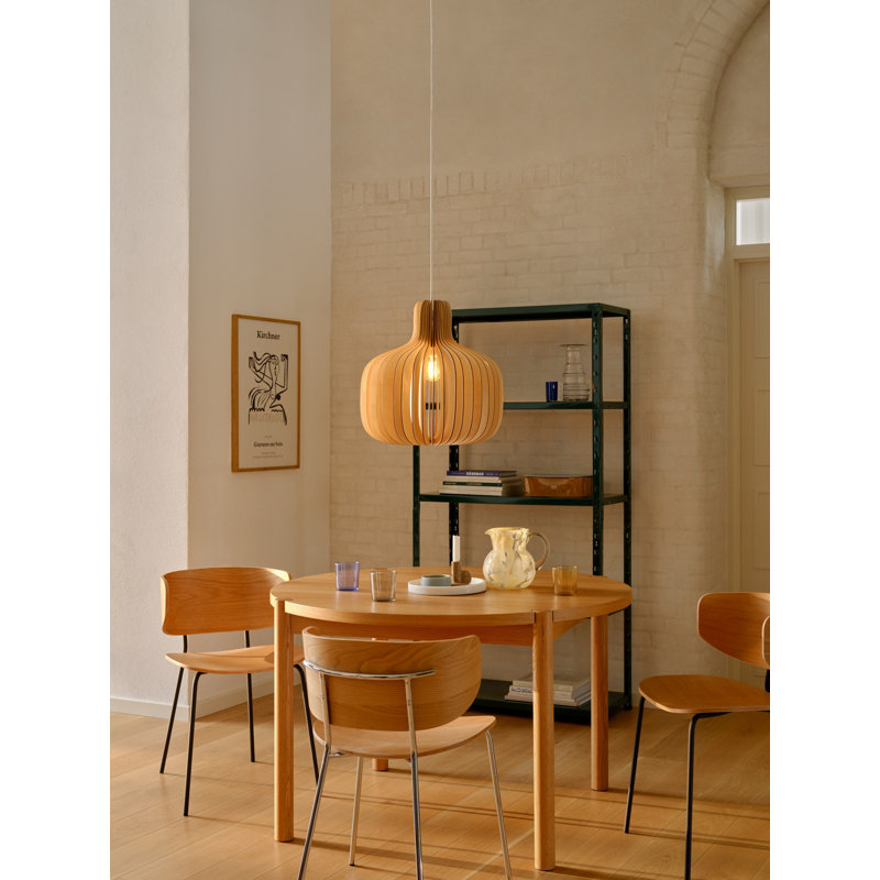1 - Light Satin Pendant, Brown, White