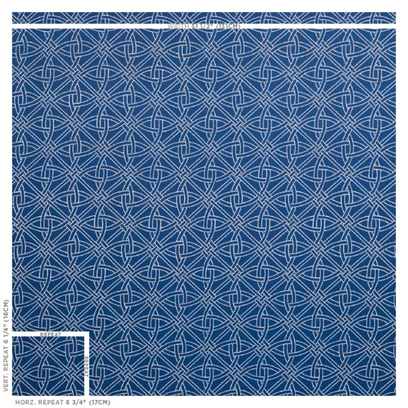 Durance Embroidery Fabric, Navy