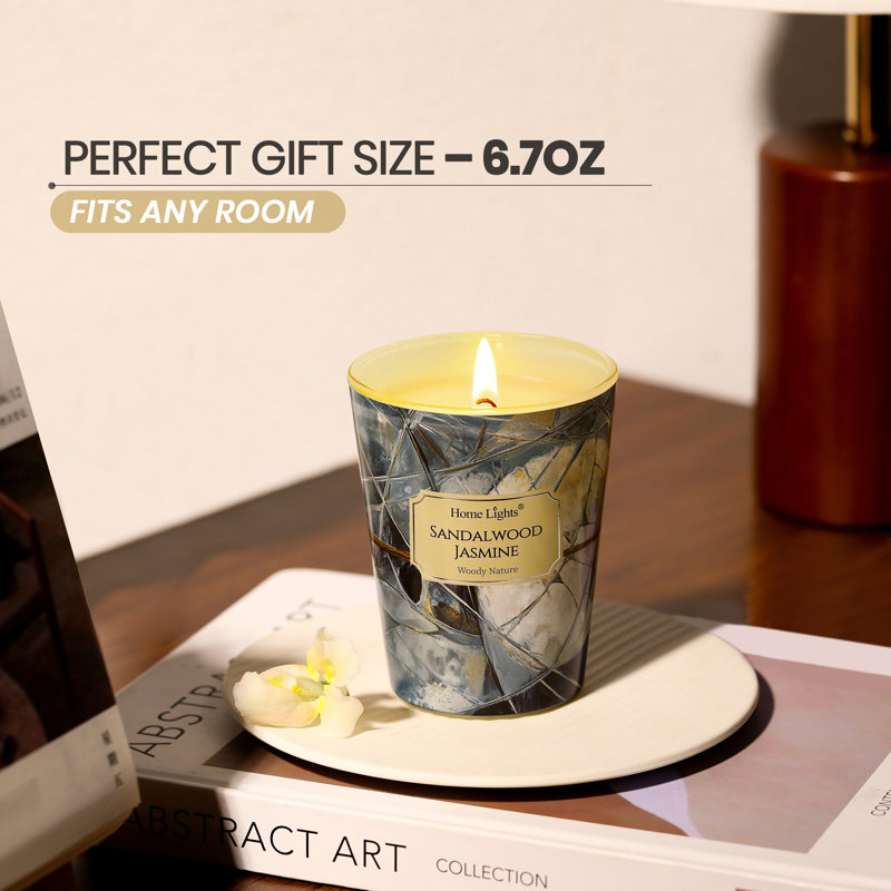 Bois de santal jasmin | Homelights 1-Wick - 6,7 oz de cire de soja - 40 heures et plus de bougies parfumées
