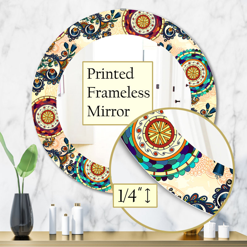 Miroir mural floral, H 31,5 po x l po