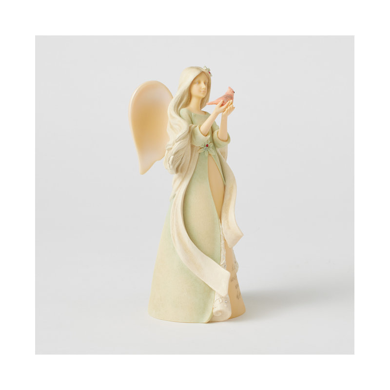 Figurine Foundations Angel tenant un cardinal rouge nous rappelle 7,48 pouces
