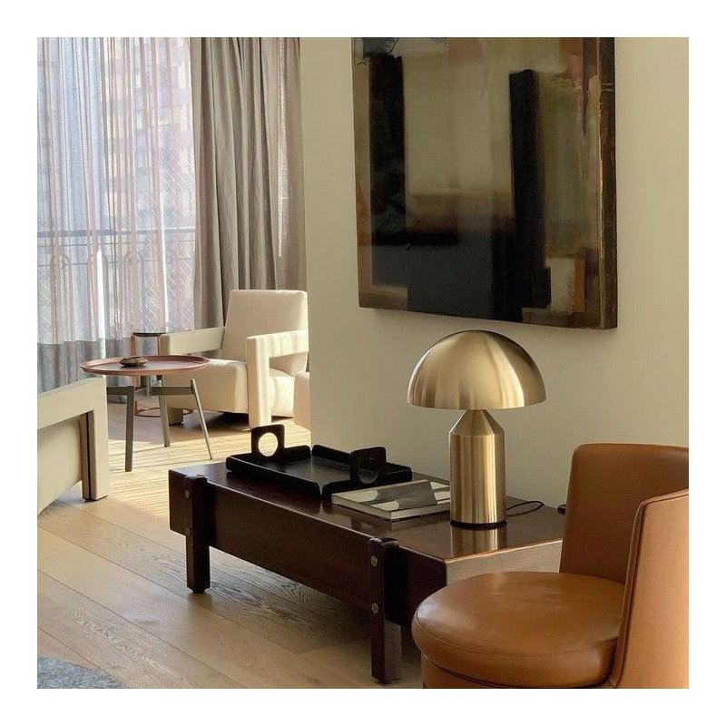 Atollo Table Lamp, Gold, 13.8" H x 9.8" W x 9.8" D