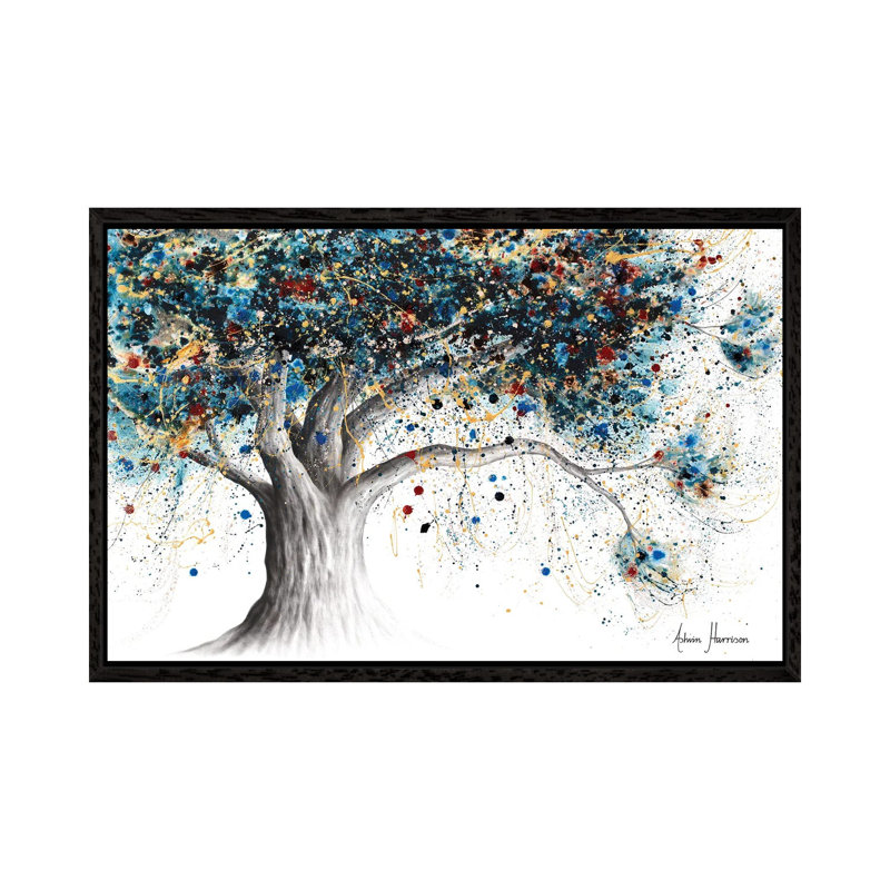 The Midnight Potion Tree by Ashvin Harrison - Print on Canvas, 152.5 cm H x 101.5 cm W, Black Framed