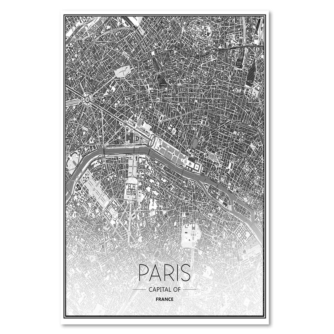 Leinwandbild Paris City Plan