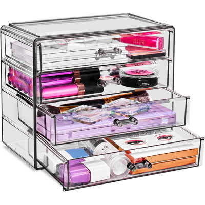 Sorbus 4 Drawers Acrylic Makeup and Jewelry Cosmetics Organizer