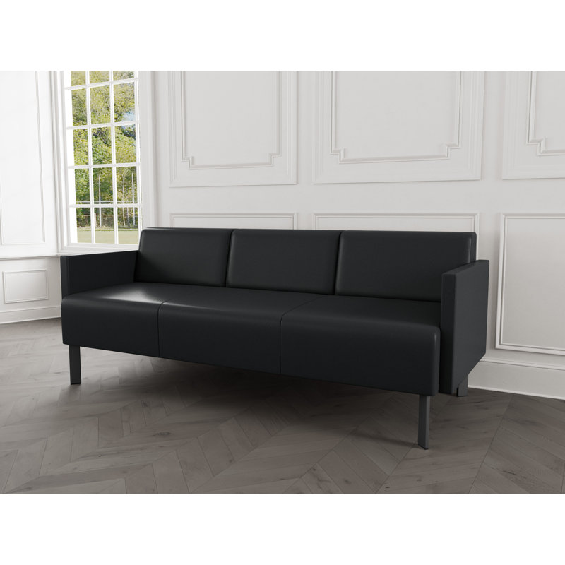 Luxe Lounge Reception Sofa, Charcoal Steel, Modena Graphite