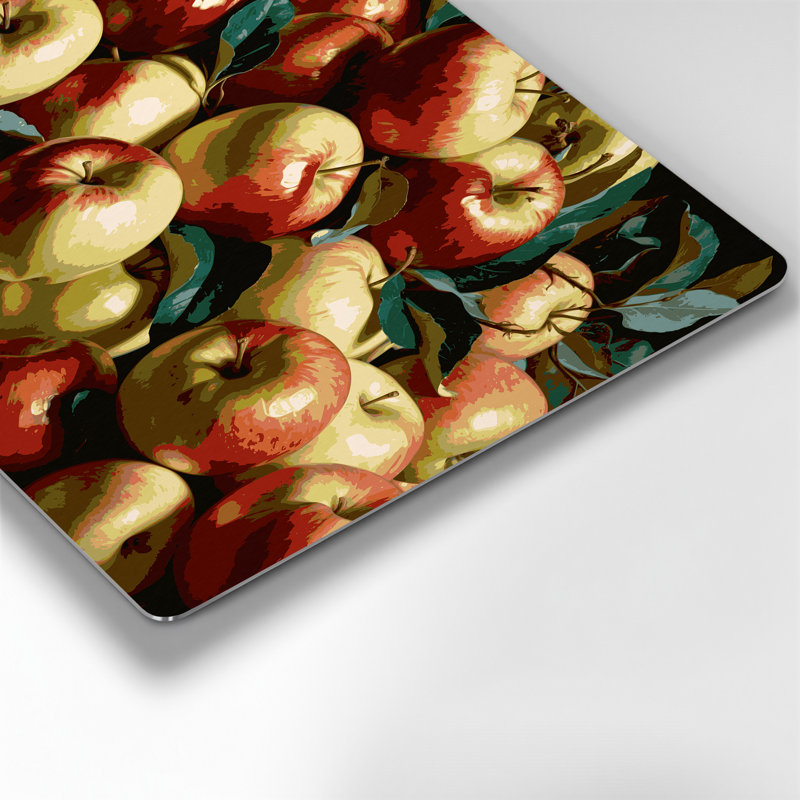 Art mural brun en forme de fruit pomme de Fuji, H 11 po x l 14 po