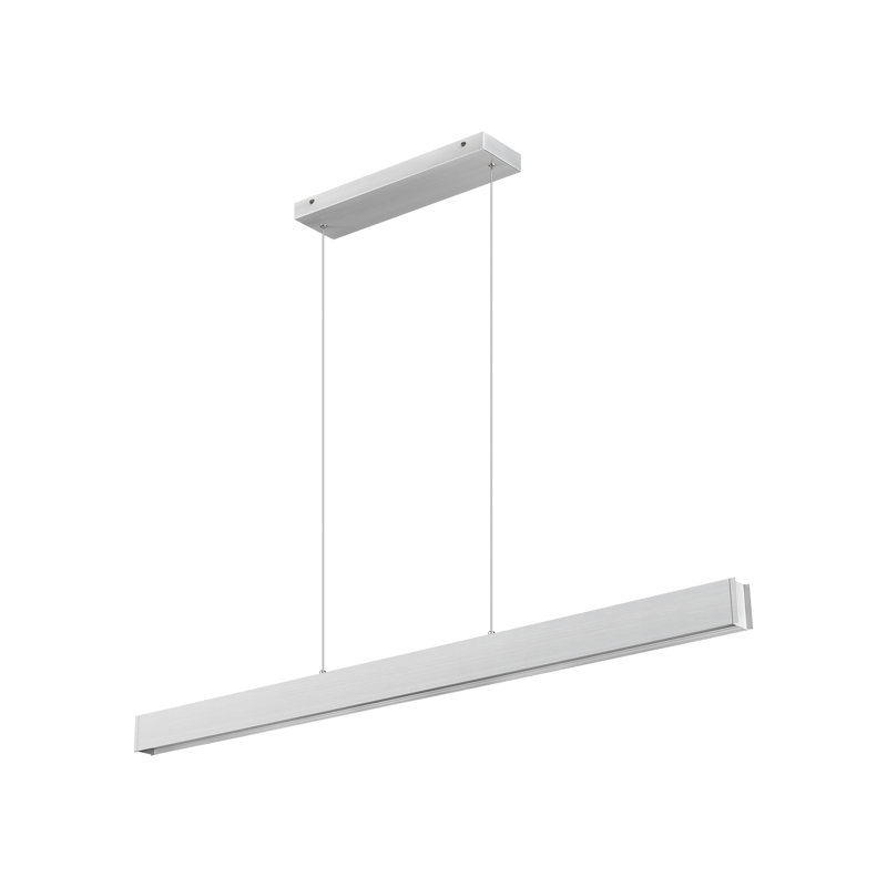 Lustre linéaire 1 lumière Dunkley, Nickel brossé, H 3 po x l 55 po x P 4,5 po