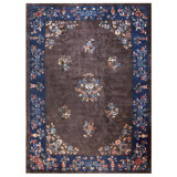 Antique Chinese - Art Deco Room Size Wool Brown Rug