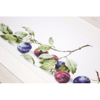 Plums Counted Cross-Stitch Kit by Luca-S B2257L