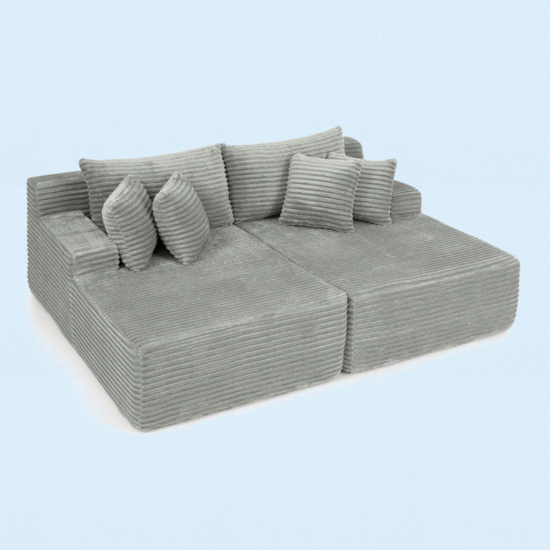 Méridienne à deux places, canapé compressé, Gris