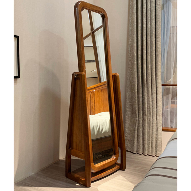 Miroir rectangulaire simple en noyer de style chinois simple