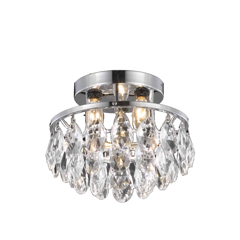 Hermantown Flush Mount, Chrome, 8" H x 10" W x 10" D