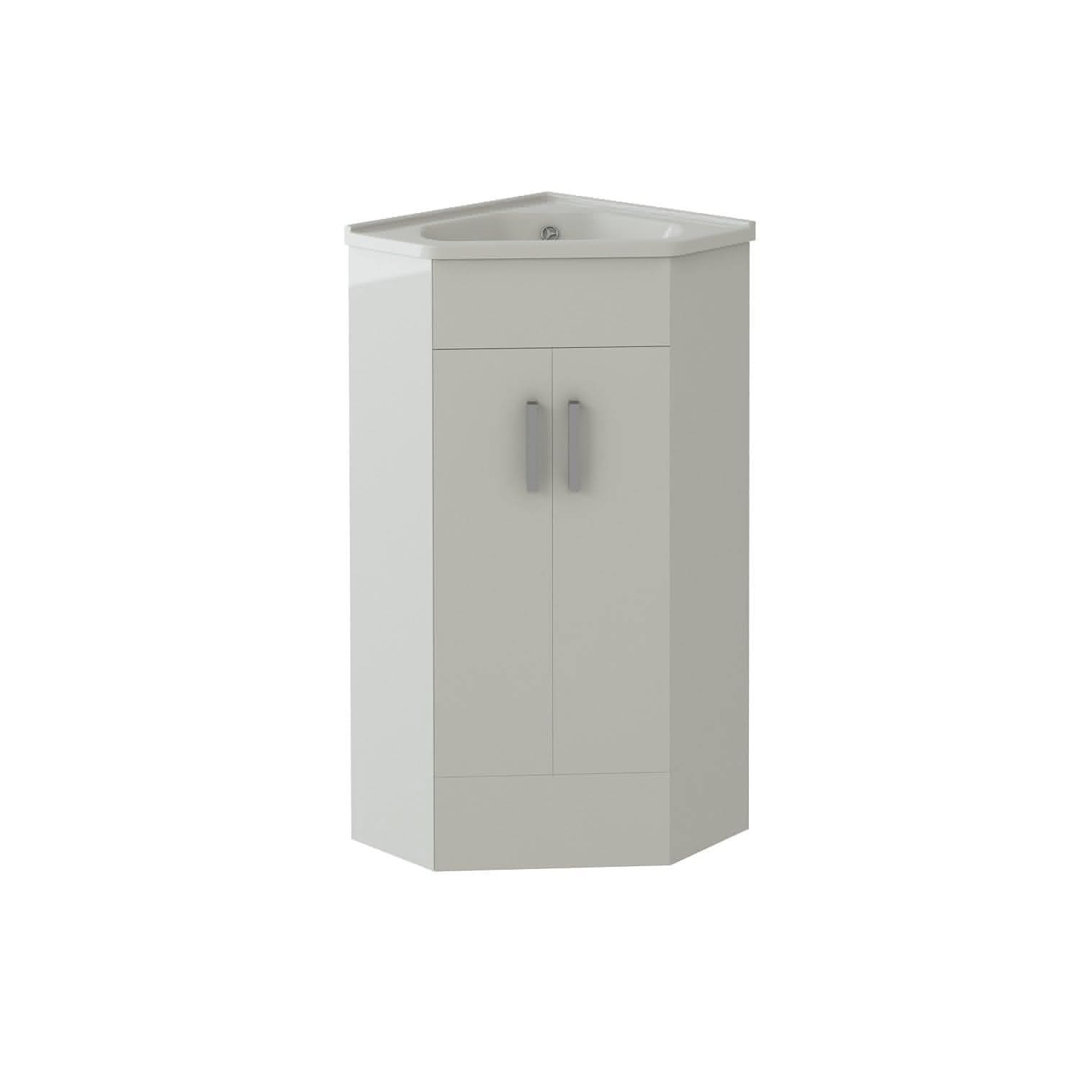 VeeBath Corner 400 Unit and basin - Anthracite Gloss