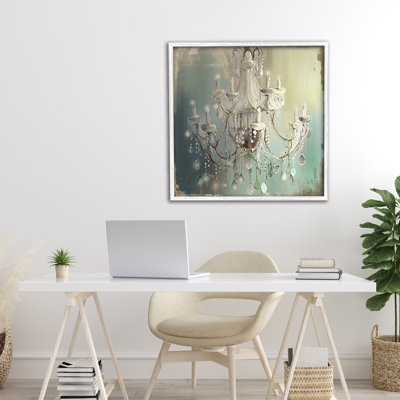 Vintage Illumine Chandelier Framed Giclee, design by Sasha