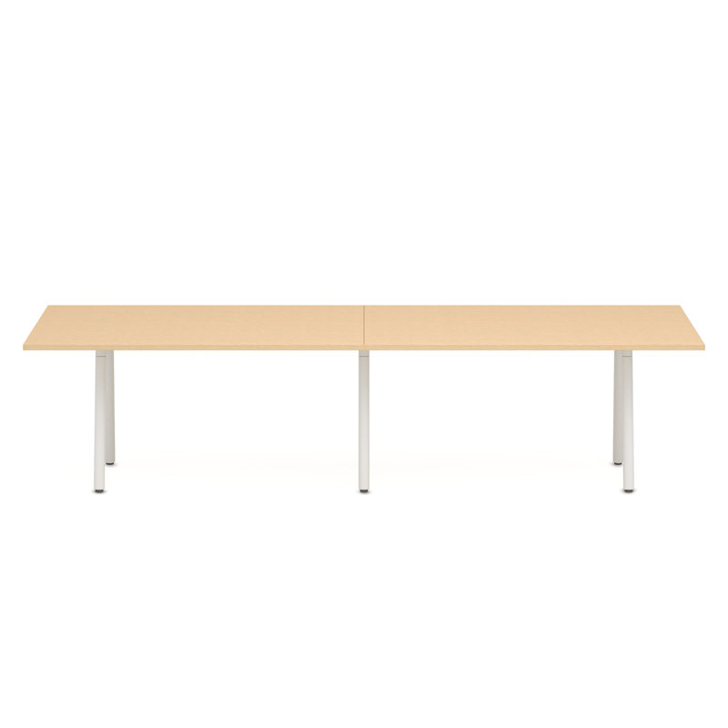 Table de conférence Series A, H 29 po x l 42 po x P 124 po, Blanc / chêne naturel