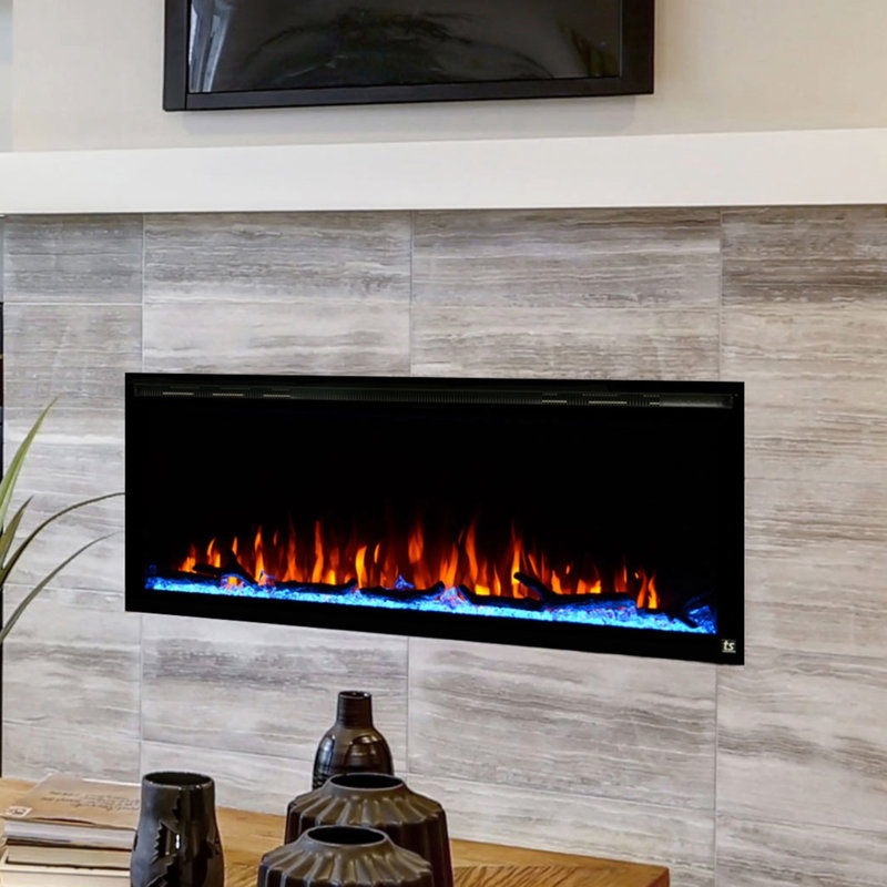 Sideline Elite 50" Black WiFi-Enabled Recessed Electric Fireplace
