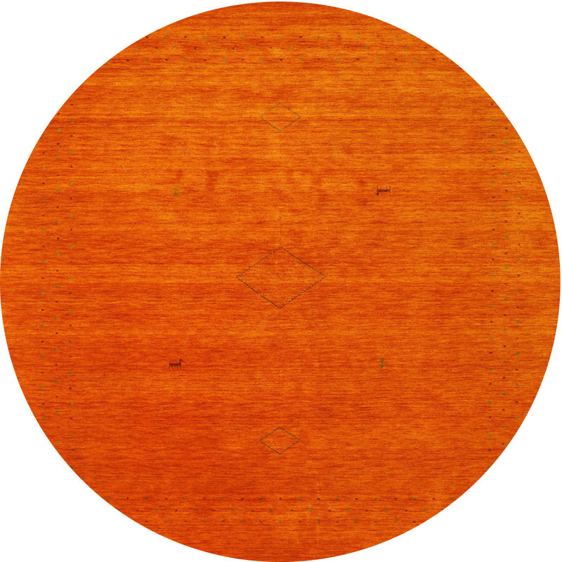 Tapis contemporain orange, Rond 6 pi x 6 pi