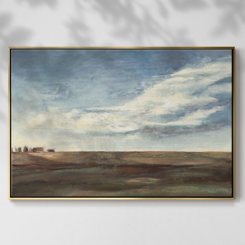 «Coming Storm», reproduction d'art sur papier encadré, H 25 po x l 17 po x P 2 po, Or