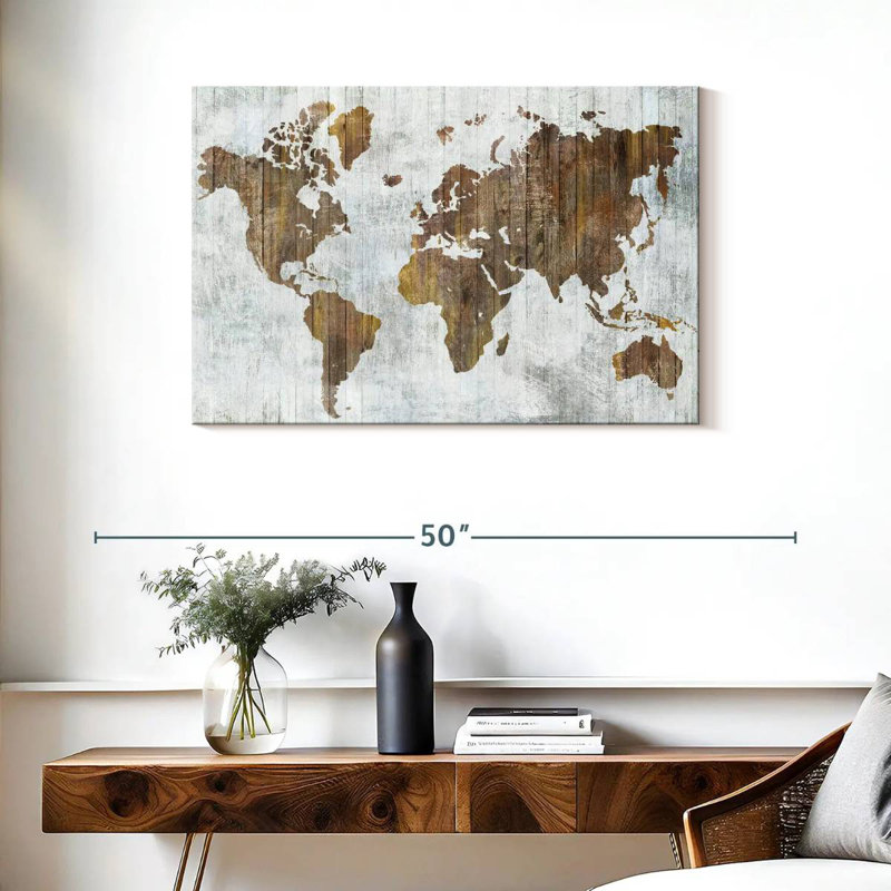 Aliaz Stained World Map II, 24" H x 36" W