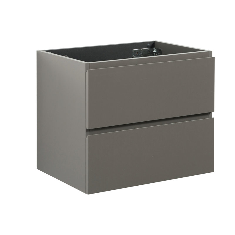 Meuble-lavabo moderne gris sans lavabo, armoire murale avec 2 tiroirs, silencieuse pour une utilisation silencieuse, grand volume de rangement - performance, capacité suffisante