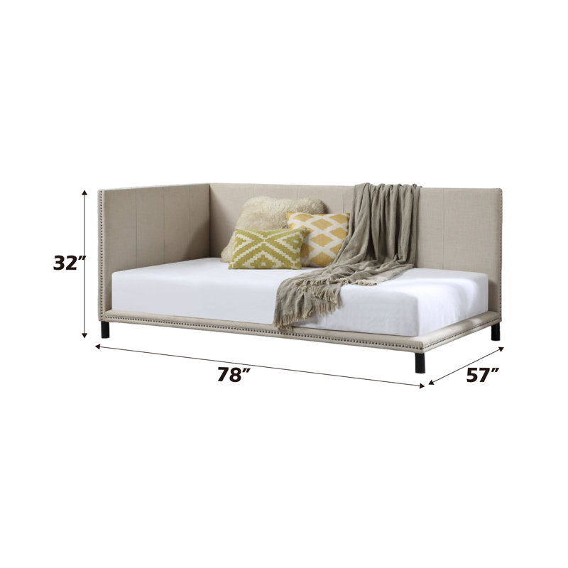 Cochrane Upholstered Full Daybed in Beige, Beige