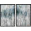 Abstrait forêt pastel aquarelle bleu sarcelle forêt abstraite paysage encadré sur toile 2 pièces-75068572-75068570