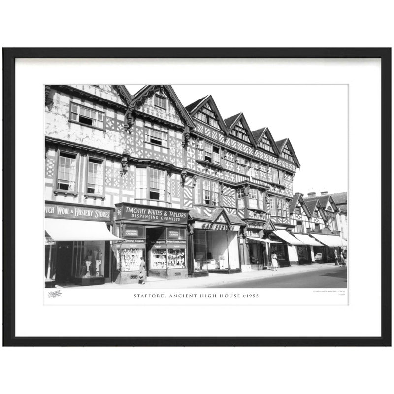 Stafford, Ancient High House C1955 1 Piece Single Picture Frame Wall Art, 60cm H x 80cm W x 2.3cm D