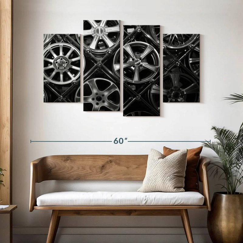 Mehar Car Rim Collection, 32" H x 52" W
