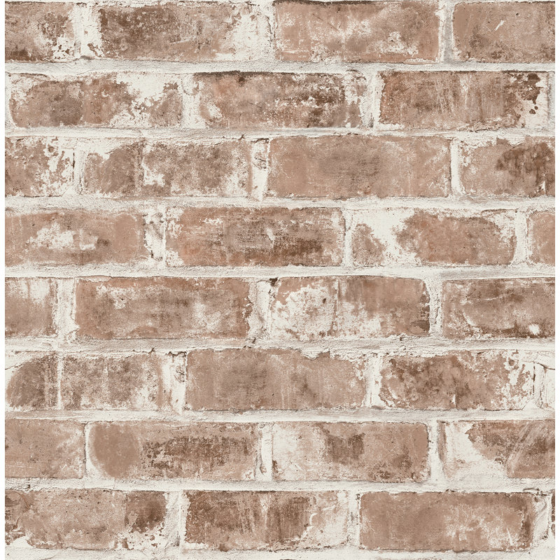 Warehouse Brick 1m x 52cm Semi-Gloss Wallpaper Roll, Red