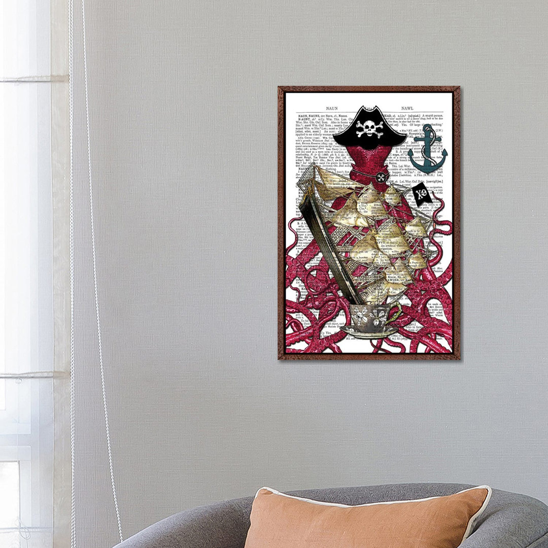 Pirate Octopus von In The Frame Shop - Galerie-verpackte Leinwand Giclée auf Leinwand