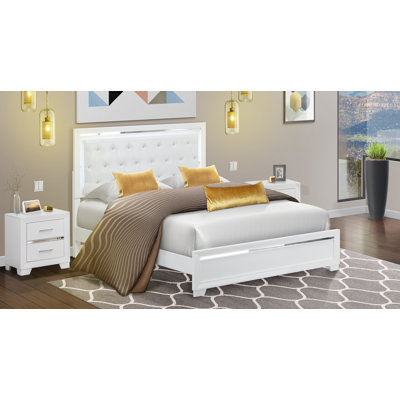 Ensemble de chambre avec grand lit plateforme 3 pièces Geldmacher