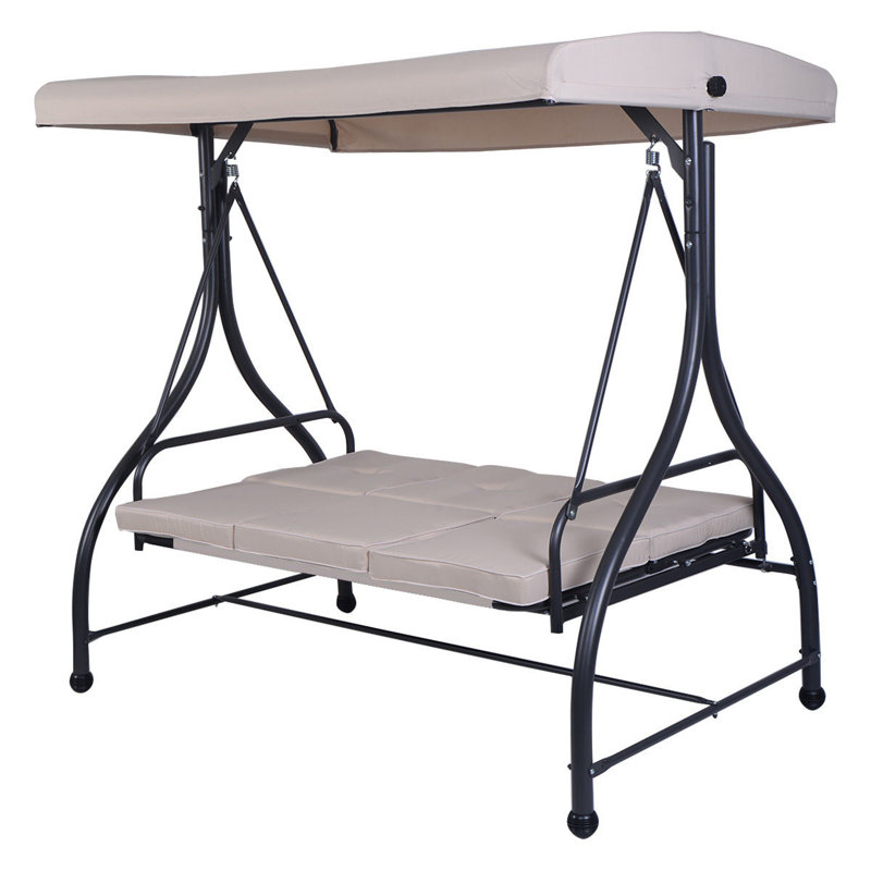 Ginder Porch Swing with Canopy, Beige