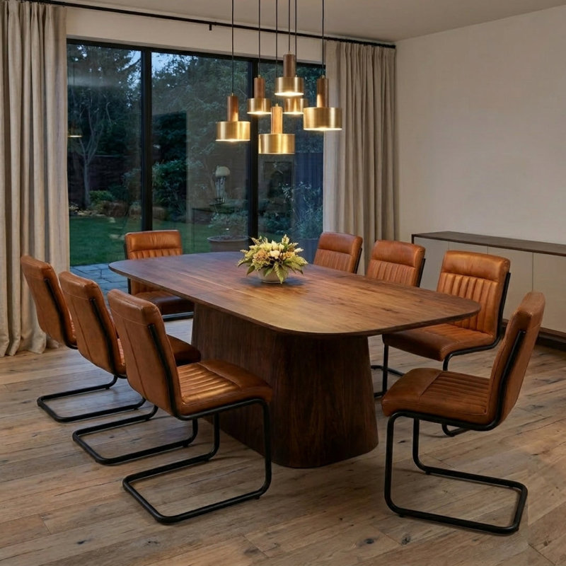 Solid Wood Base Dining Table