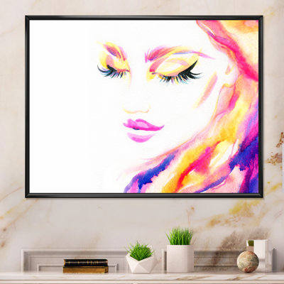 «Beautiful Multicolor Woman Portrait», reproduction sur toile encadrée