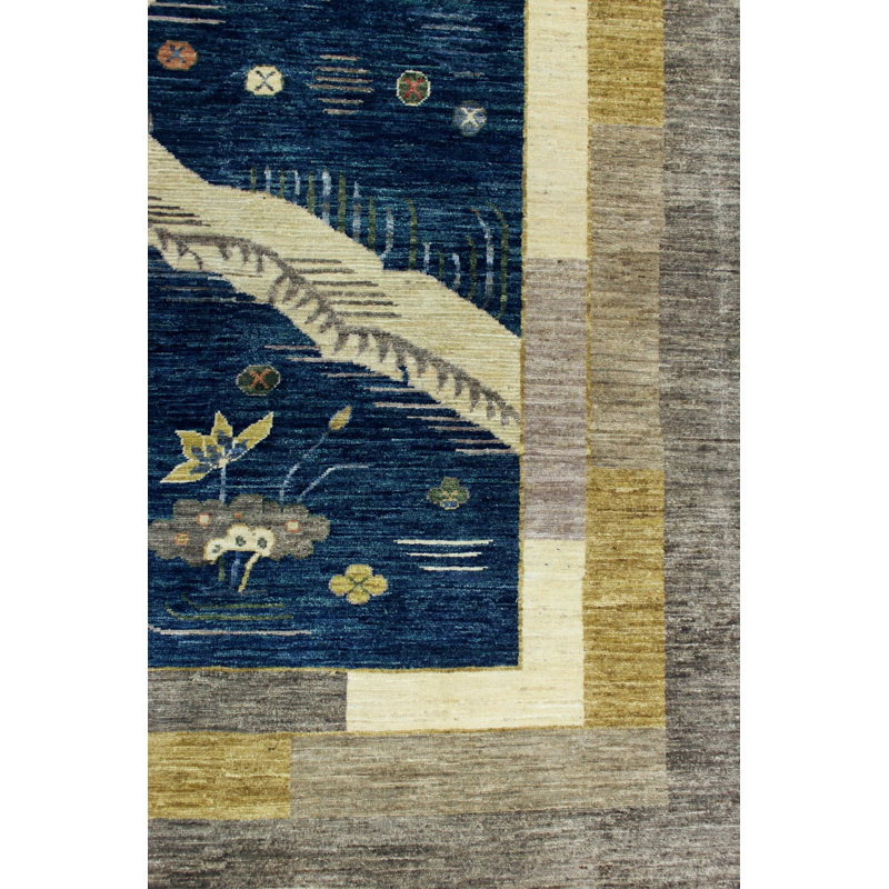 New Turkmen Afghan One-of-a-Kind Rectangle 9'3" X 11'8" Area Rug
