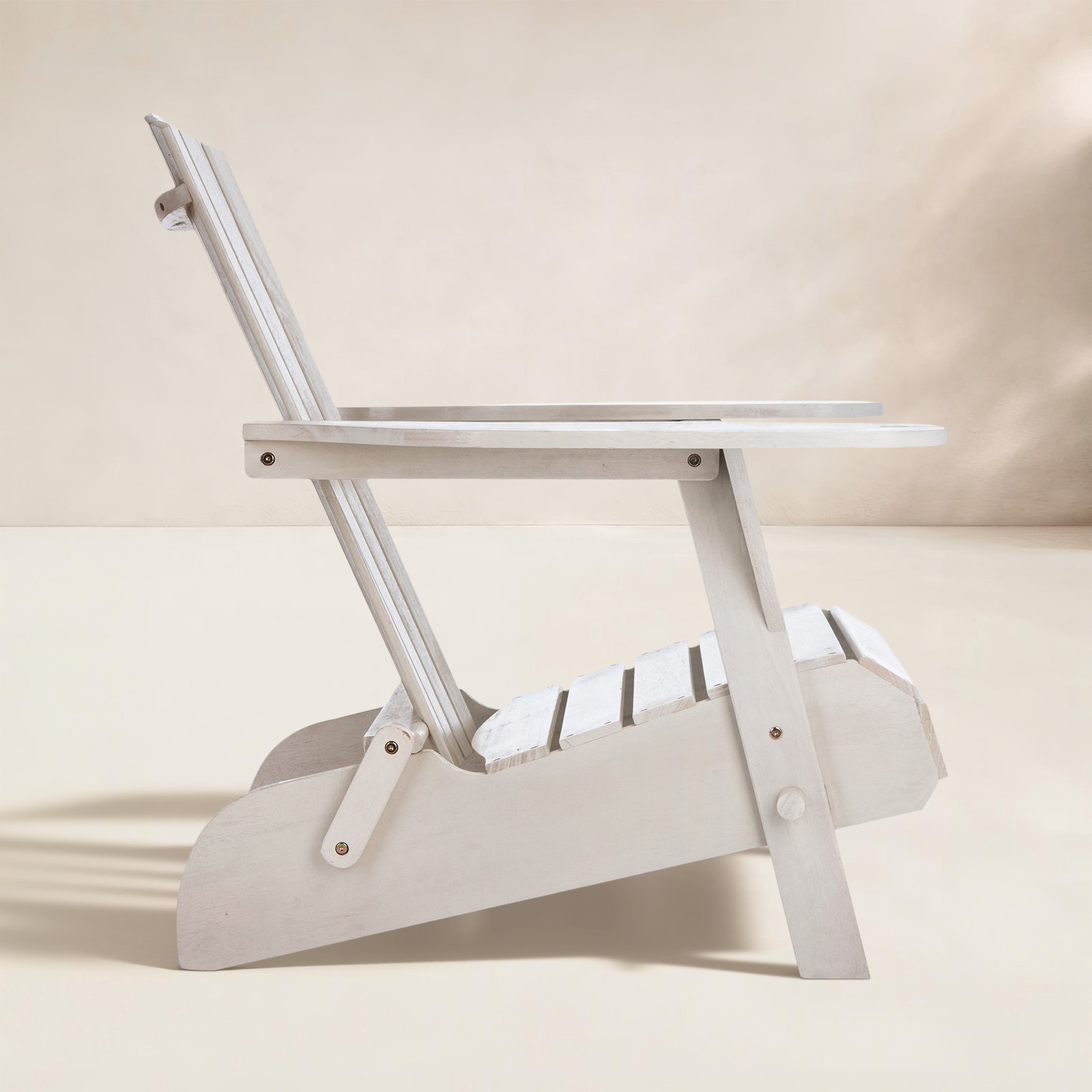 Boonville Eucalyptus Outdoor Adirondack Set, White