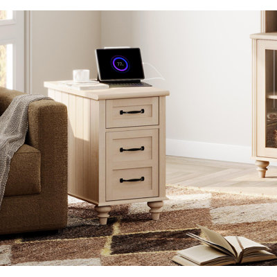 Scarlett End Table with Storage and Built-In Outlets