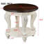 Table de bout ronde 22 pouces à deux tons, table d'appoint en bois massif avec tablette, table de coin de salon facile à assembler-1606552932