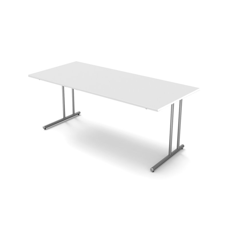Folkestone Steel Writing Desk, 75cm H x 180cm W x 80cm D, White