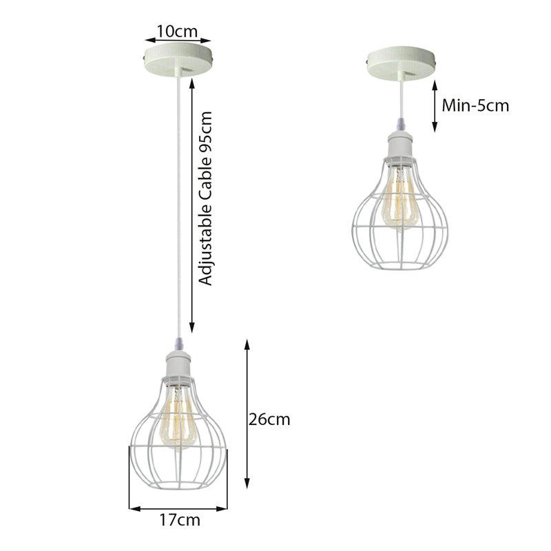 Lowery 1 - Light White Geometric Pendant