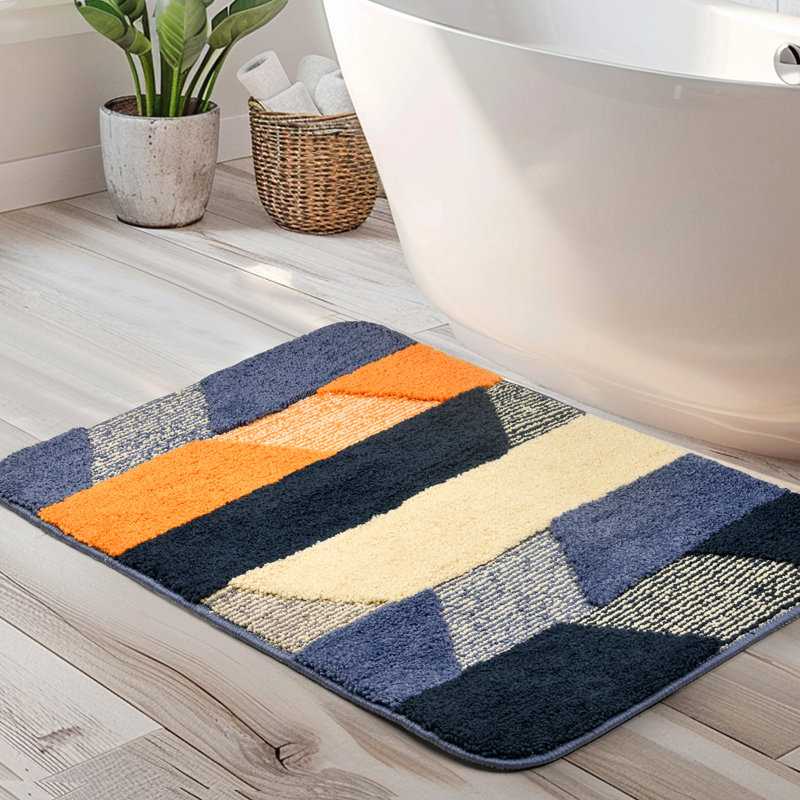 Tapis de salle de bain à poils longs en microfibre 32 po x 20 po
