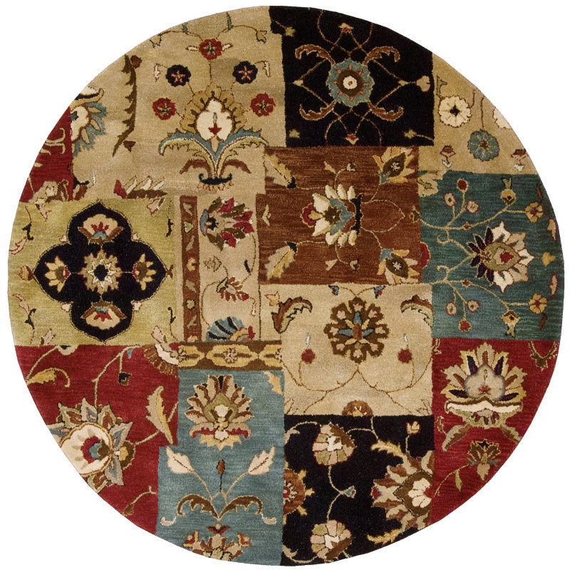 Philip Wool Floral Indoor Rug, Round 6'