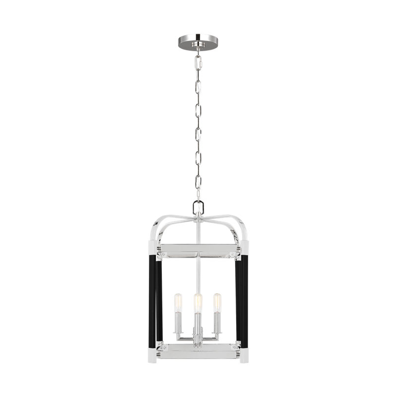 Lustre rectangulaire à 4 lumières Hadley, Nickel poli