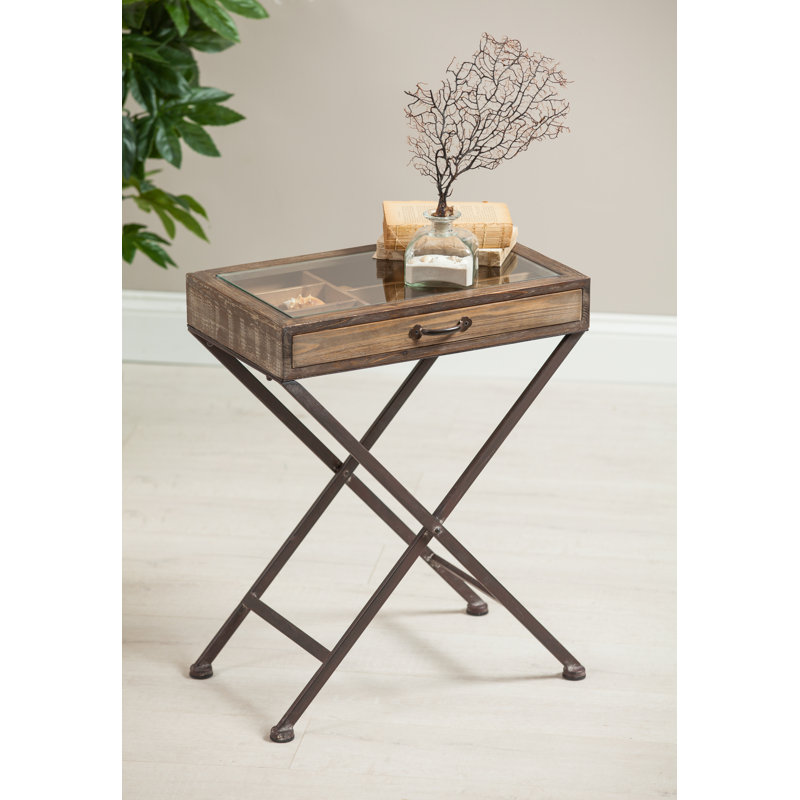 Circe Solid Wood Top End Table