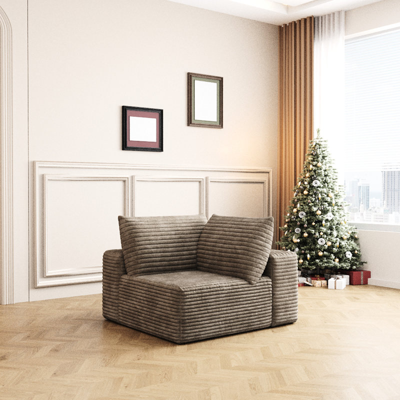 Canapé modulaire Cloud, canapé modulaire moderne avec siège profond, canapés rembourrés pour la chambre du salon, aucun assemblage requis, chameau (tissu velours côtelé moelleux)