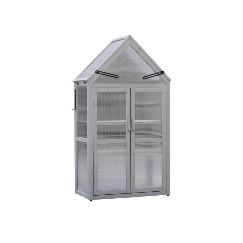 Nara Mini Cedar Greenhouse With Adjustable Shelving And Damp-Proofed Design